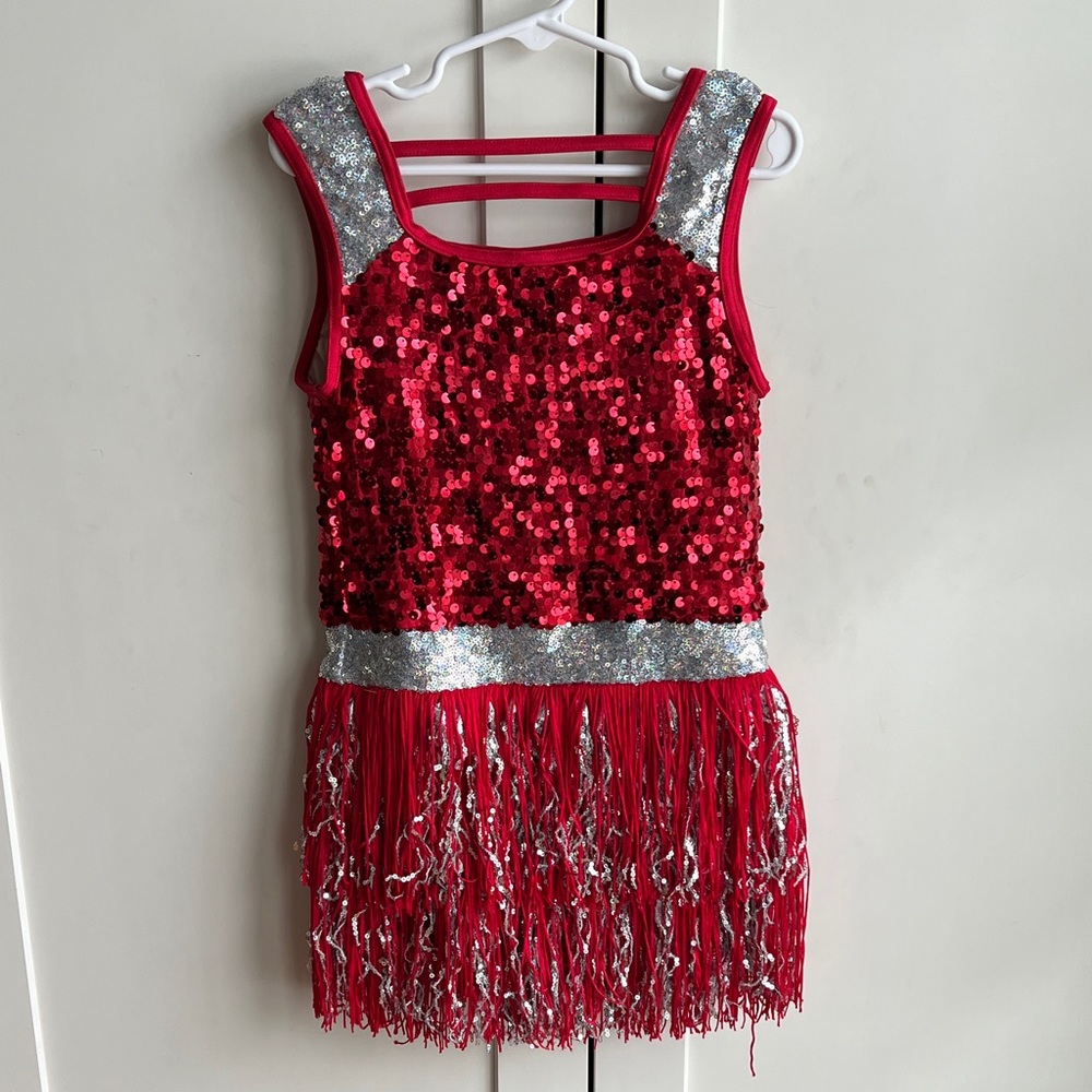 Weissman The Vamp - Red and Silver Sequin Kids Dance Costume